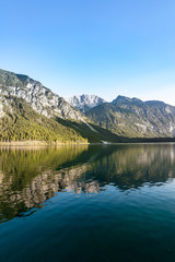 Fototapeta na wymiar Lake in the mountain reflections