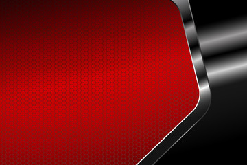 Abstract hexagon gradient red mesh background illustration with hexagon metal frame for business.