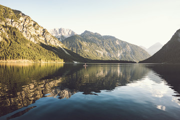 Lake in the mountain reflections