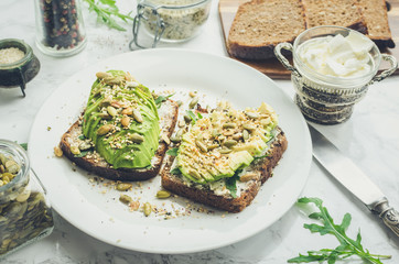 Healthy avocado toasts