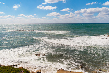Sea at the sunny autumn days