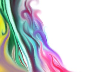 Fototapeta premium Gentle pastel colorful beautiful fantastic loops spirals blurry design decor and white background