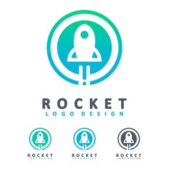 Rocket Logo Design Vector Template Illustration 