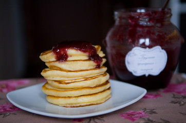 Pancakes and jam