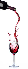 Wijnkaartontwerp - Beweging en spatten in wijnglas