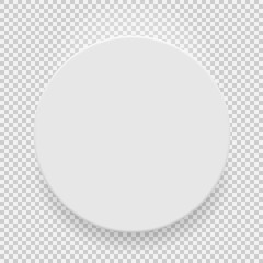 White blank model template top view with shadow isolated on transparent background. Vector Illustration