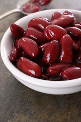 red kidney beans in white dish