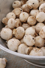 fresh uncooked mushrooms