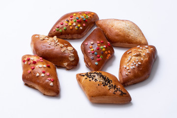 fresh baked pastry set isolated;