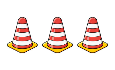 Traffic warning cones isolated. 