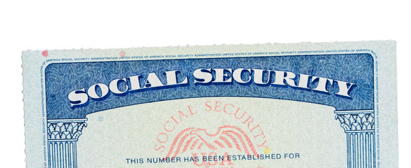 USA Social Security Card isolated against white