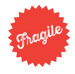 fragile stamp on white