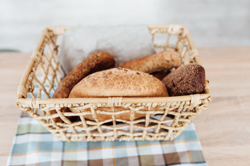 Composition with variety of baking products on table