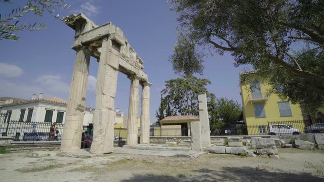 Edge of a Historic Site with Ruins with modern Athens in the backdrop
