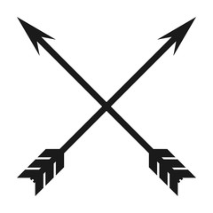 Minimalist, flat, crossed arrows icon. Isolated on white