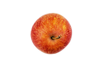 Red green apple isolated jn a white background. View from above. 