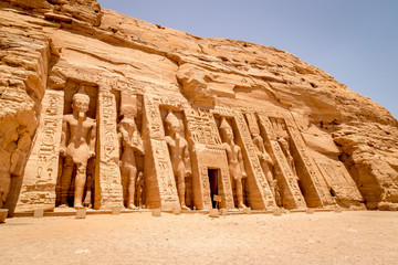 The Hathor Temple of Queen Nefertari at Abu Simbel in Egypt