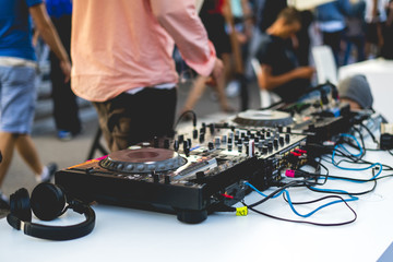 new dj place setup outdoor on summer party