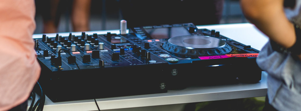 new dj place setup outdoor on summer party