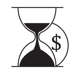 Hourglass and dollar icon vector desing illustration