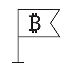 Obraz premium money bitcoin flag line desing vector illustration
