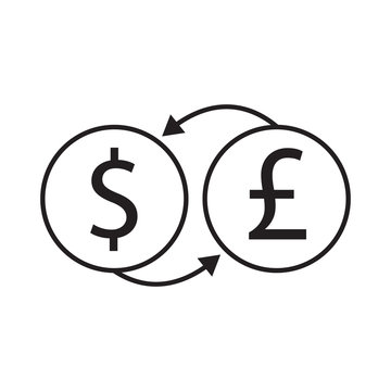 dollar and pound exchange vector icon desing illustration