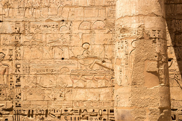 Fototapeta na wymiar A photo of ancient egyptian script in Luxor