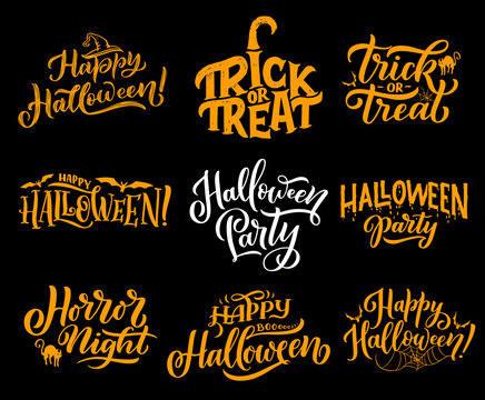 Halloween greeting vector lettering