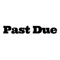 past due stamp on white