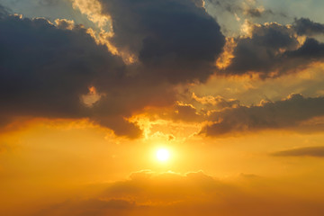 Beautiful fiery sunset