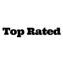 top rated stamp on white