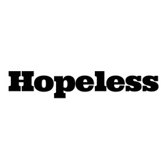 hopeless stamp on white