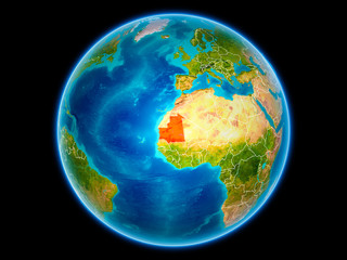 Mauritania on Earth from space