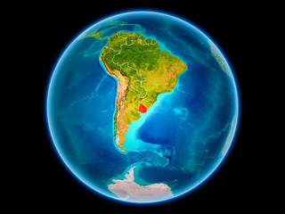 Uruguay on Earth from space