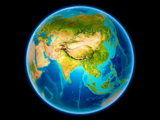 Bhutan on Earth from space