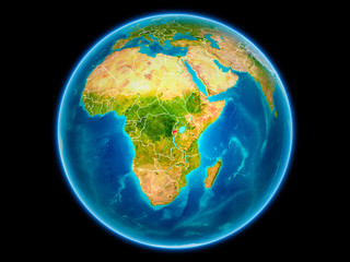 Rwanda on Earth from space