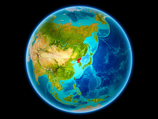 North Korea on Earth from space