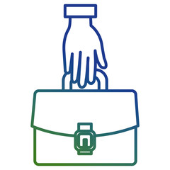 hand with portfolio icon vector illustration design