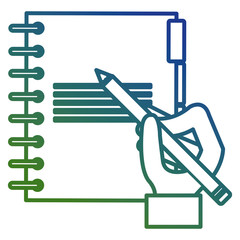 hand writing in notebook vector illustration design