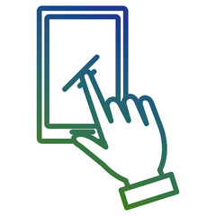 hand with smartphone device vector illustration design