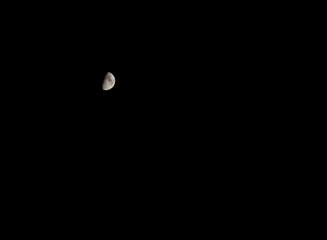 The crescent moon over the city of Bilbao