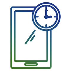 smartphone with time clock vector illustration design