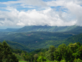 Mountains and sky in Phu Suan Sai Naiton Prk.