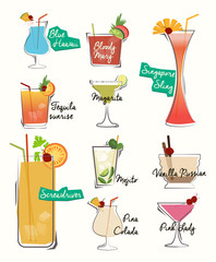 Coaktail Collection for Mini Bar Vector