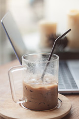 Iced coffee in coffee shop