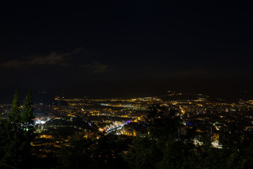 Fototapeta na wymiar Landscape of the city of Bilbao at night, Spain