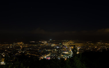 Naklejka premium Landscape of the city of Bilbao at night, Spain