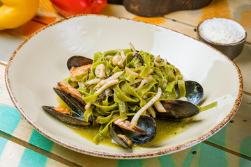Pasta with seafood
