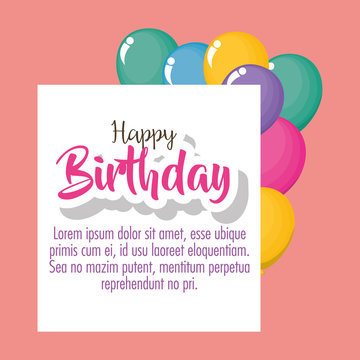 happy birthday card with balloons helium