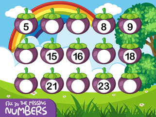 Fototapeta premium A math number worksheet